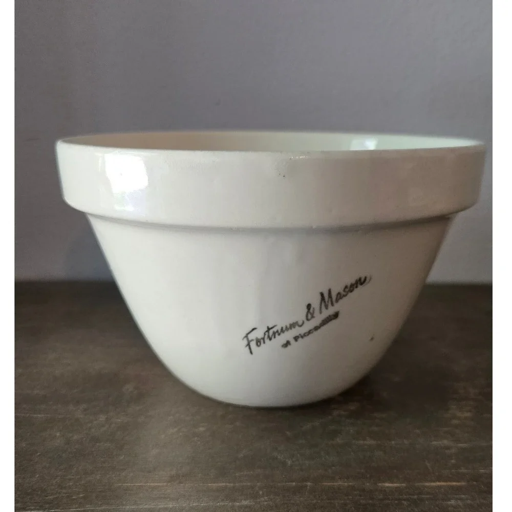 Fortnum & Mason Vintage Cream Ceramic Pudding Basin Mixing Bowl British Made 7in